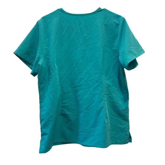 FIGS Scrub Set Womens L Catarina Top Zamora Jogger Pants Teal Blue Drawstring - Picture 8 of 8